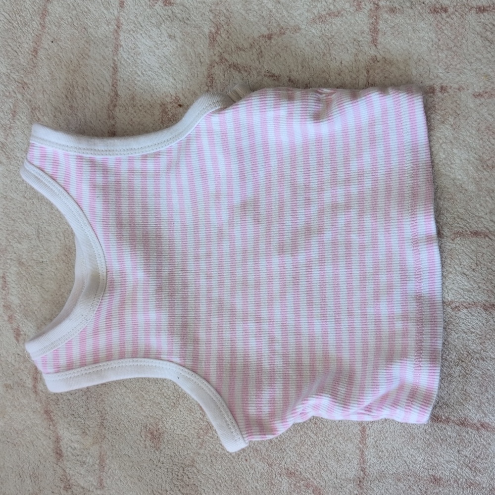 Zara Pink and White Striped Tank Top With Heart Cutout - Picture 2 of 4